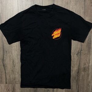 Santa Cruz Skateboards Black Tee with Flame Logo